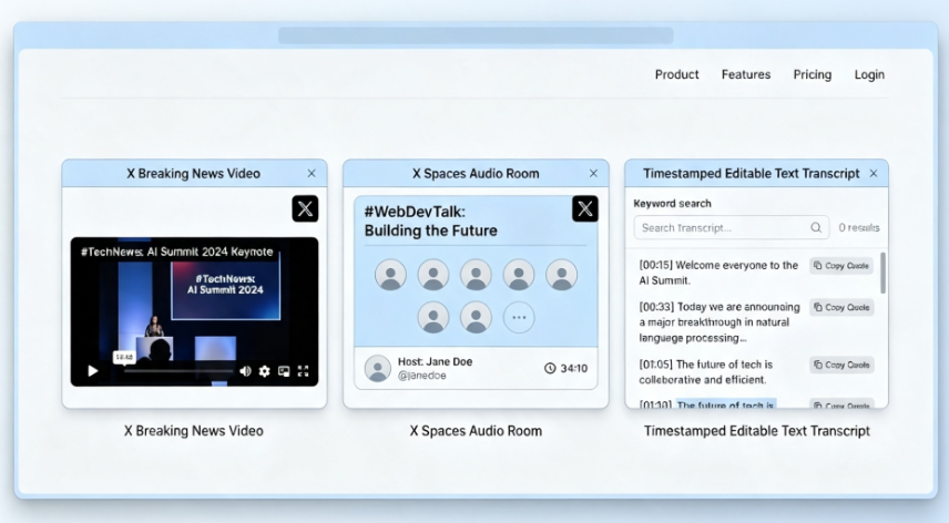 Transcribe Twitter/X Videos to Text Across Multiple Use Cases