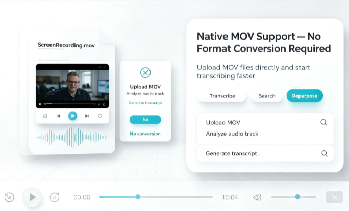 Native MOV Support — No Format Conversion Required